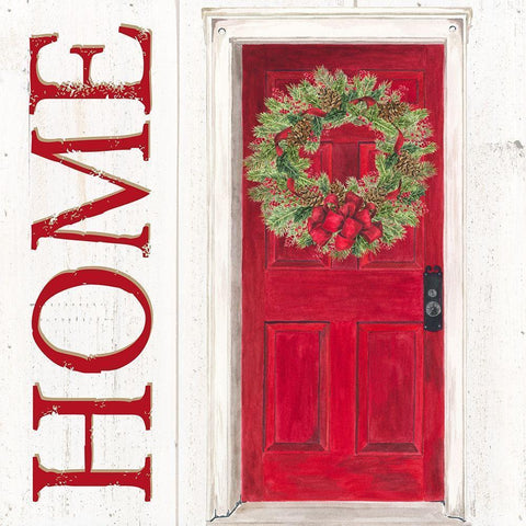 Home for the Holidays Home Door White Modern Wood Framed Art Print by Reed, Tara