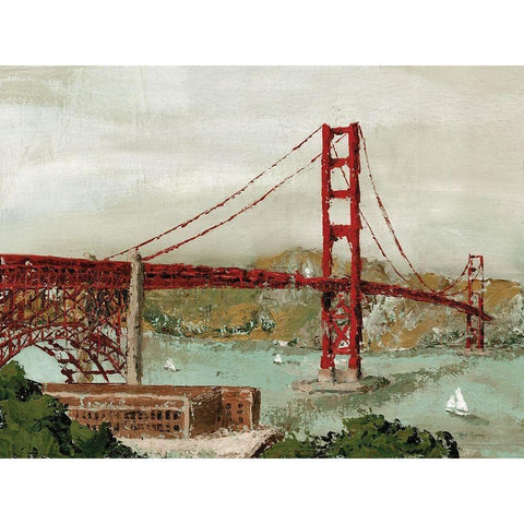 Golden Gate Bridge Black Modern Wood Framed Art Print with Double Matting by Cusson, Marie Elaine