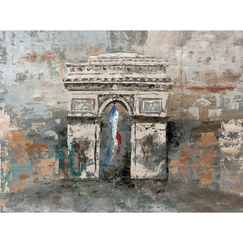Arc de Triomphe Black Modern Wood Framed Art Print with Double Matting by Cusson, Marie Elaine