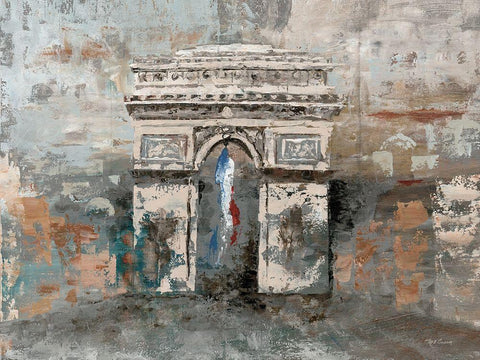 Arc de Triomphe White Modern Wood Framed Art Print with Double Matting by Cusson, Marie Elaine