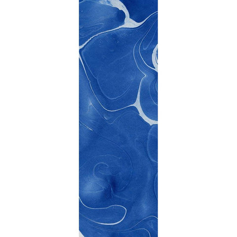 Blue Marble Panel Trio II White Modern Wood Framed Art Print by Green, Nancy