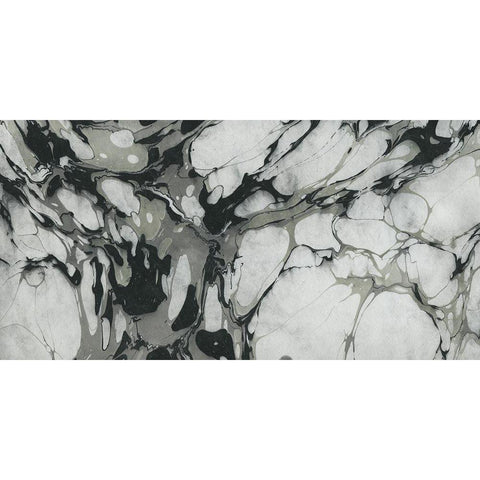 Black and White Marble Panel Trio I Black Modern Wood Framed Art Print with Double Matting by Green, Nancy