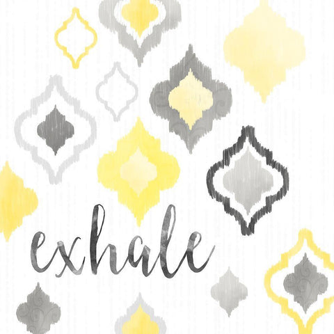 Yellow Gray Moroccan Sentiment II Black Modern Wood Framed Art Print by Noonday Design