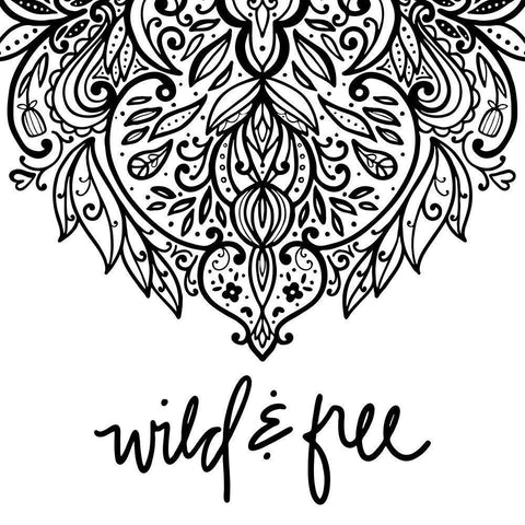 Wild and Free Daydreamer I Black Ornate Wood Framed Art Print with Double Matting by Noonday Design