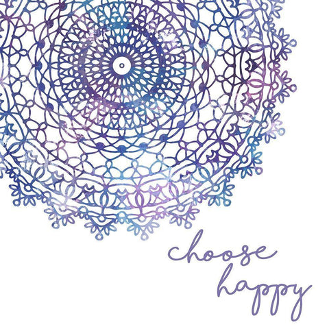 Cosmic Mandala I White Modern Wood Framed Art Print with Double Matting by Noonday Design