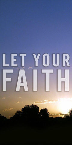 Let Your Faith Panel A White Modern Wood Framed Art Print with Double Matting by Tyrrell, Lu Anne