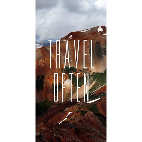 Travel Often Panel A Black Modern Wood Framed Art Print with Double Matting by Tyrrell, Lu Anne