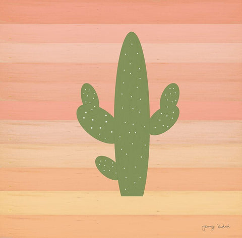 Cactus Desert I  White Modern Wood Framed Art Print with Double Matting by Kushnir, Tammy