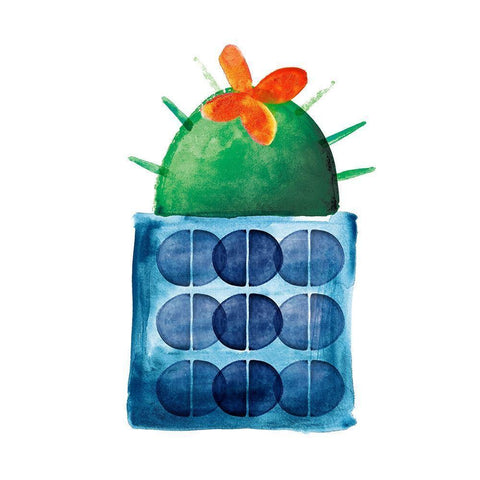 Colorful Cactus VIIII Black Modern Wood Framed Art Print by Northern Lights