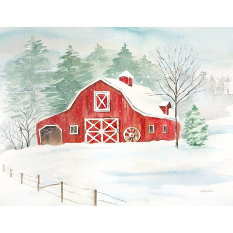 Winter Farmhouse White Modern Wood Framed Art Print by Coulter, Cynthia