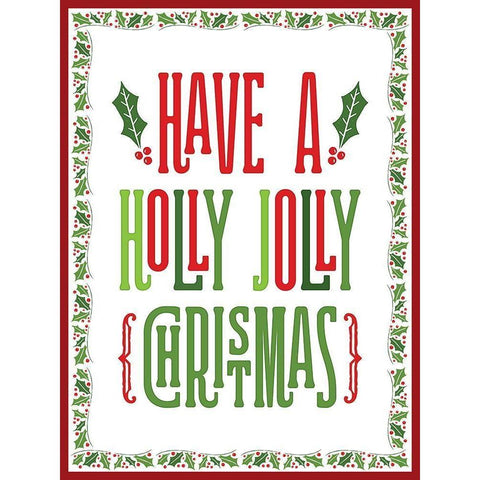 Colorful Christmas with border I Black Modern Wood Framed Art Print by Noonday Designs