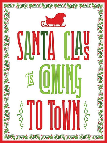 Colorful Christmas with border III White Modern Wood Framed Art Print with Double Matting by Noonday Designs