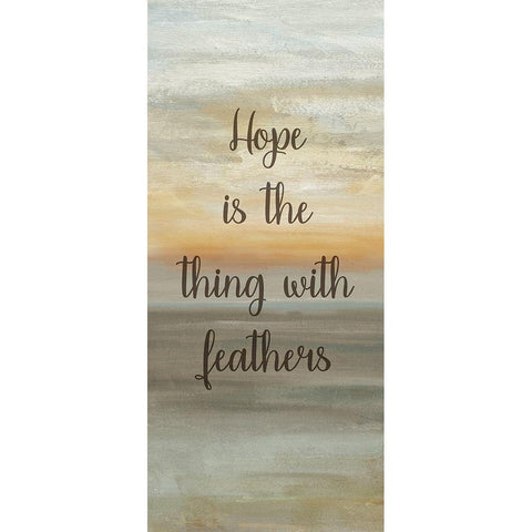 Hope is the Thing with Feathers Panel A Black Modern Wood Framed Art Print with Double Matting by Coulter, Cynthia