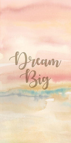 Dream Big Panel A White Modern Wood Framed Art Print with Double Matting by Coulter, Cynthia