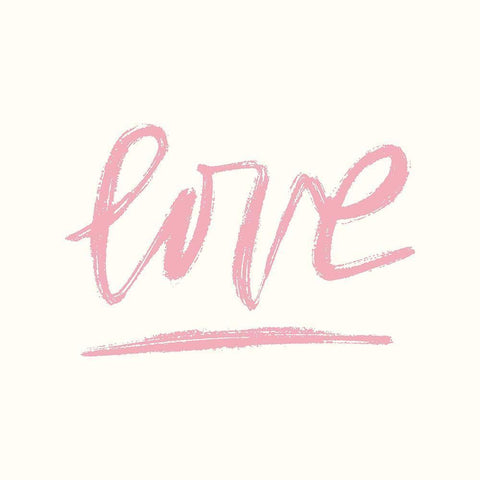 Love and Hearts Scribble I White Modern Wood Framed Art Print with Double Matting by Noonday Design