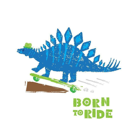 Dinos on the Move II Black Ornate Wood Framed Art Print with Double Matting by Noonday Design