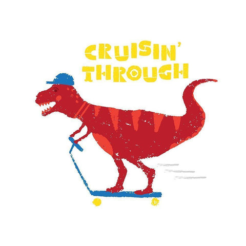 Dinos on the Move IV Gold Ornate Wood Framed Art Print with Double Matting by Noonday Design