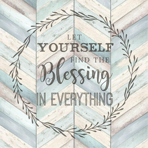 Find the Blessing Chevron Gold Ornate Wood Framed Art Print with Double Matting by Tre Sorelle Studios