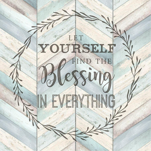 Find the Blessing Chevron Black Ornate Wood Framed Art Print with Double Matting by Tre Sorelle Studios