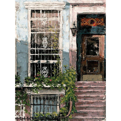 New York Neighborhood I Black Modern Wood Framed Art Print with Double Matting by Cusson, Marie Elaine