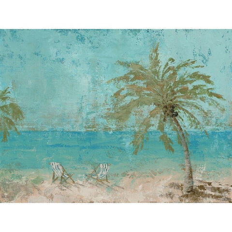 Beach Day Landscape I Black Modern Wood Framed Art Print with Double Matting by Cusson, Marie Elaine