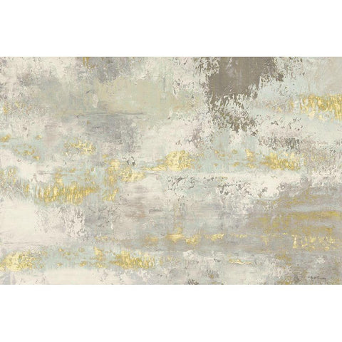 Blooming Day Golden Grey White Modern Wood Framed Art Print by Cusson, Marie Elaine