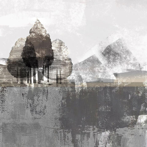 Textured Landscape Black Modern Wood Framed Art Print by Northern Lights