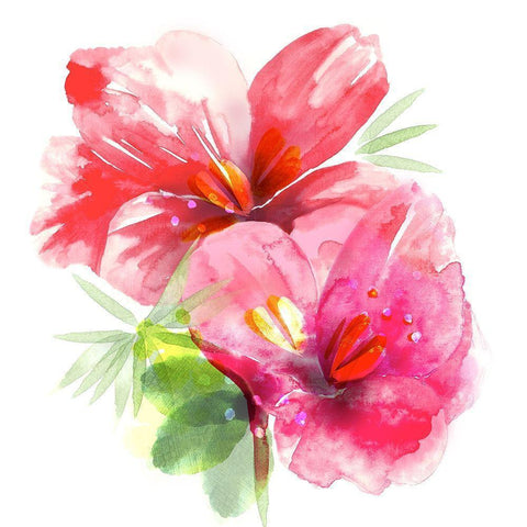 Floral Beauty II White Modern Wood Framed Art Print by Northern Lights