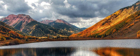 Crystal Lake Black Ornate Wood Framed Art Print with Double Matting by Tyrrell, Lu Anne