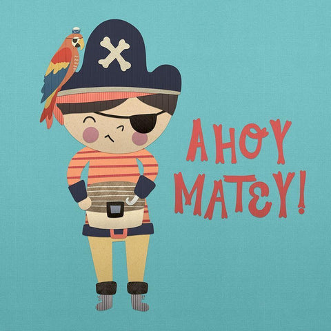 Ahoy Matey I Black Ornate Wood Framed Art Print with Double Matting by Noonday Design