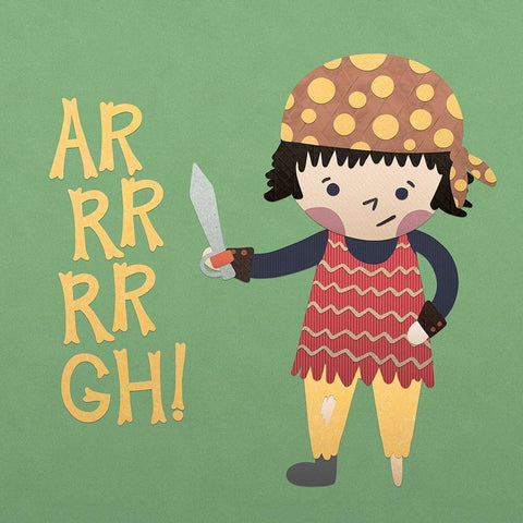 Ahoy Matey IV Black Modern Wood Framed Art Print with Double Matting by Noonday Design