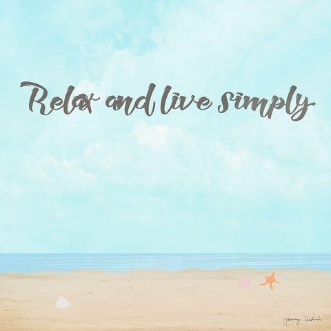 Relax and Live Simply Black Modern Wood Framed Art Print with Double Matting by Kushnir, Tammy