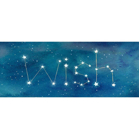 Star Sign Wish Black Modern Wood Framed Art Print with Double Matting by Coulter, Cynthia