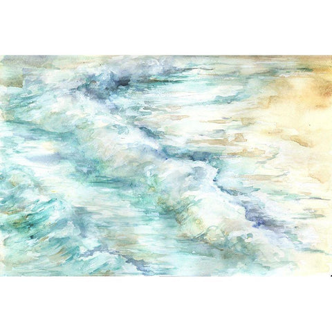 Ocean Waves Landscape White Modern Wood Framed Art Print by Tre Sorelle Studios