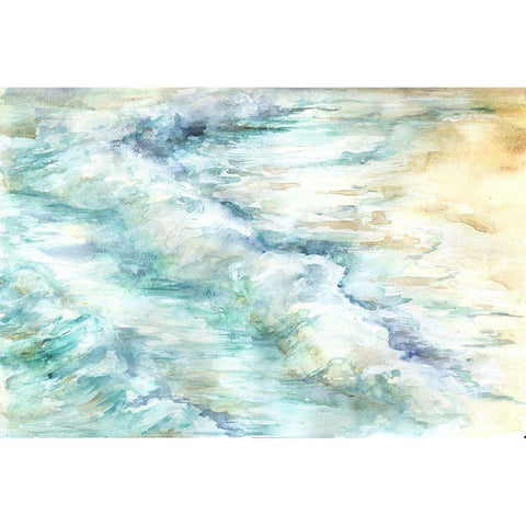 Ocean Waves Landscape Black Modern Wood Framed Art Print by Tre Sorelle Studios