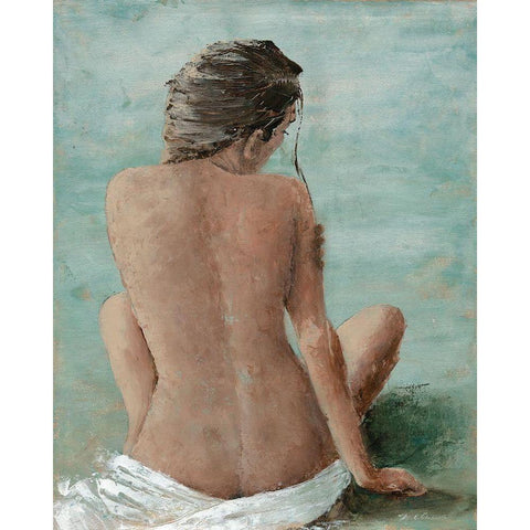Study of a Woman II (head right) Black Modern Wood Framed Art Print by Cusson, Marie Elaine