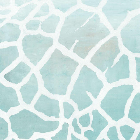 Soft Animal Prints Blue Giraffe White Modern Wood Framed Art Print with Double Matting by Cusson, Marie Elaine