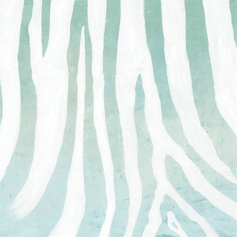 Soft Animal Prints Blue Zebra White Modern Wood Framed Art Print with Double Matting by Cusson, Marie Elaine