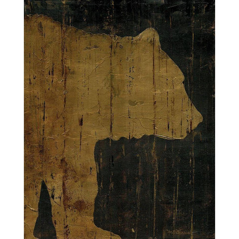 Rustic Lodge Animals Bear Gold Ornate Wood Framed Art Print with Double Matting by Cusson, Marie Elaine