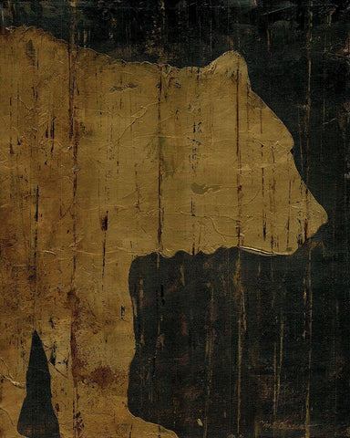 Rustic Lodge Animals Bear White Modern Wood Framed Art Print with Double Matting by Cusson, Marie Elaine