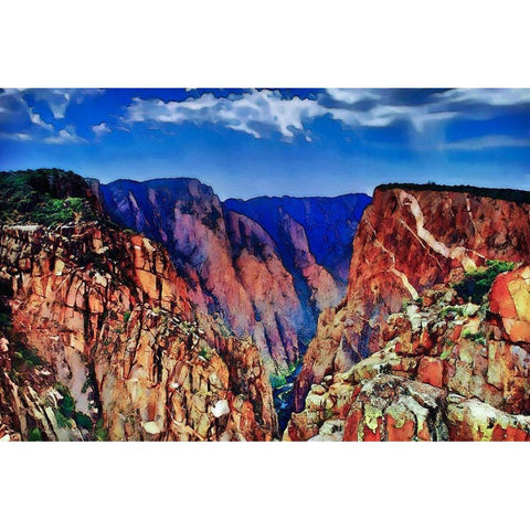 Black Canyon  Black Modern Wood Framed Art Print with Double Matting by Tyrrell, LuAnne