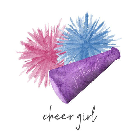 Sports Girl Cheer Black Ornate Wood Framed Art Print with Double Matting by Noonday Design