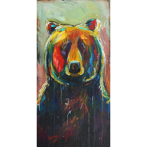 Back Woods Black Bear Black Modern Wood Framed Art Print with Double Matting by Evenson, Karrie