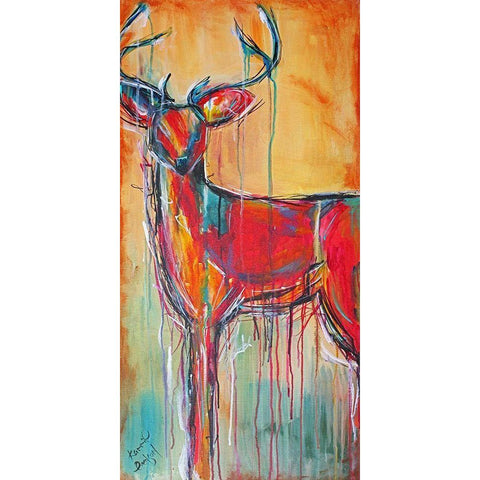 Buck White Modern Wood Framed Art Print by Evenson, Karrie