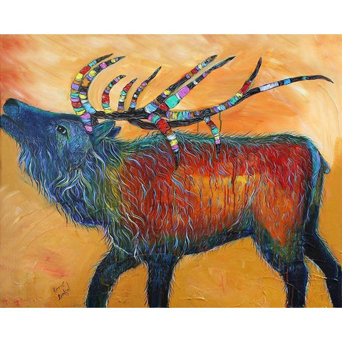 Elk White Modern Wood Framed Art Print by Evenson, Karrie