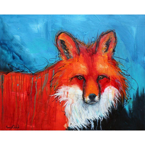 Red Black Modern Wood Framed Art Print with Double Matting by Evenson, Karrie