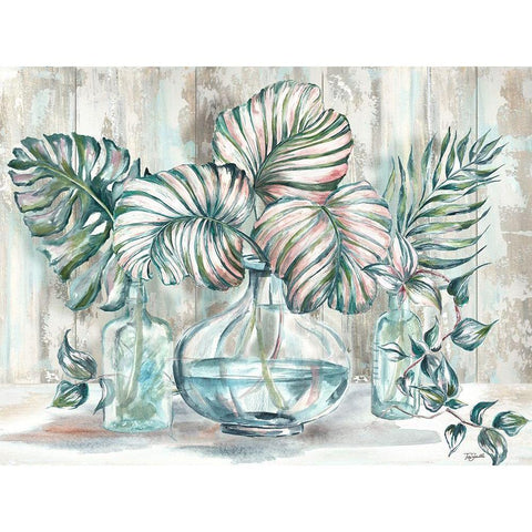 Island Tropics Still Life White Modern Wood Framed Art Print by Tre Sorelle Studios