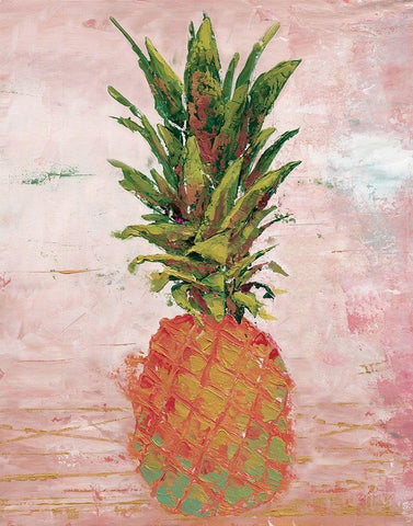 Painted Pineapple II Black Ornate Wood Framed Art Print with Double Matting by Cusson, Marie-Elaine