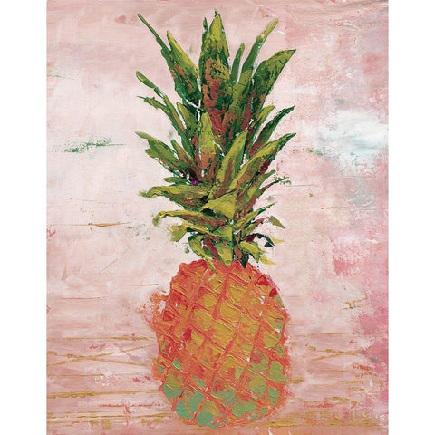 Painted Pineapple II Black Modern Wood Framed Art Print by Cusson, Marie-Elaine