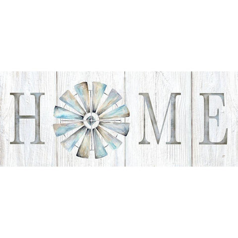 Windmill Home Sign Panel White Modern Wood Framed Art Print by Coulter, Cynthia